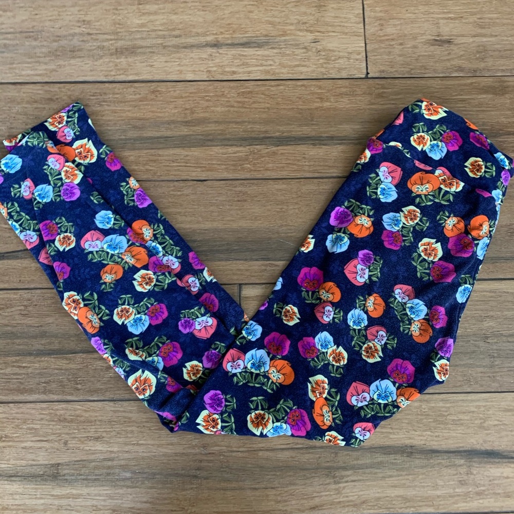 LuLaRoe Alice in Wonderland Flower Print Pants